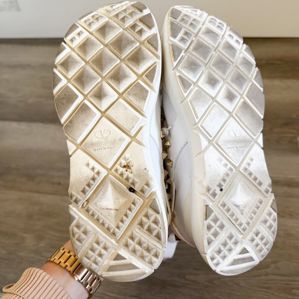 Valentino Garavani White Rockstud High Top Sock Sneakers EU 38 - Picture 6 of 12